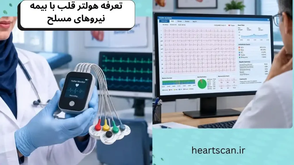 تعرفه و پوشش بیمه نیروهای مسلح برای هولتر قلب در بیمارستان‌های نظامی و خصوصی